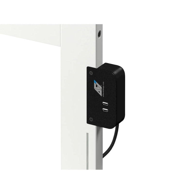 Lit plateforme blanc, format deux places, avec pied de lit assorti