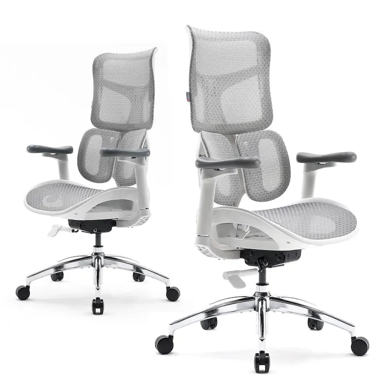Chaise de bureau ergonomique en maille avec assise réglable en profondeur - 74*70*127