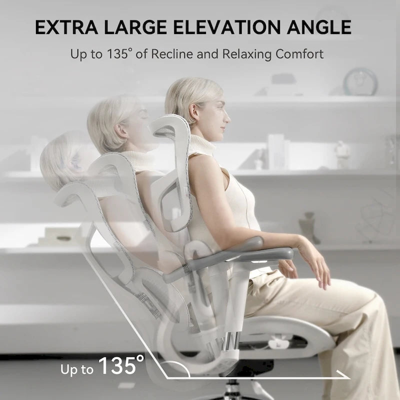 Chaise de bureau ergonomique en maille avec assise réglable en profondeur - 74*70*127