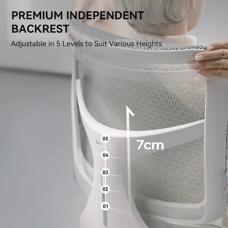 Chaise de bureau ergonomique en maille avec assise réglable en profondeur - 74*70*127