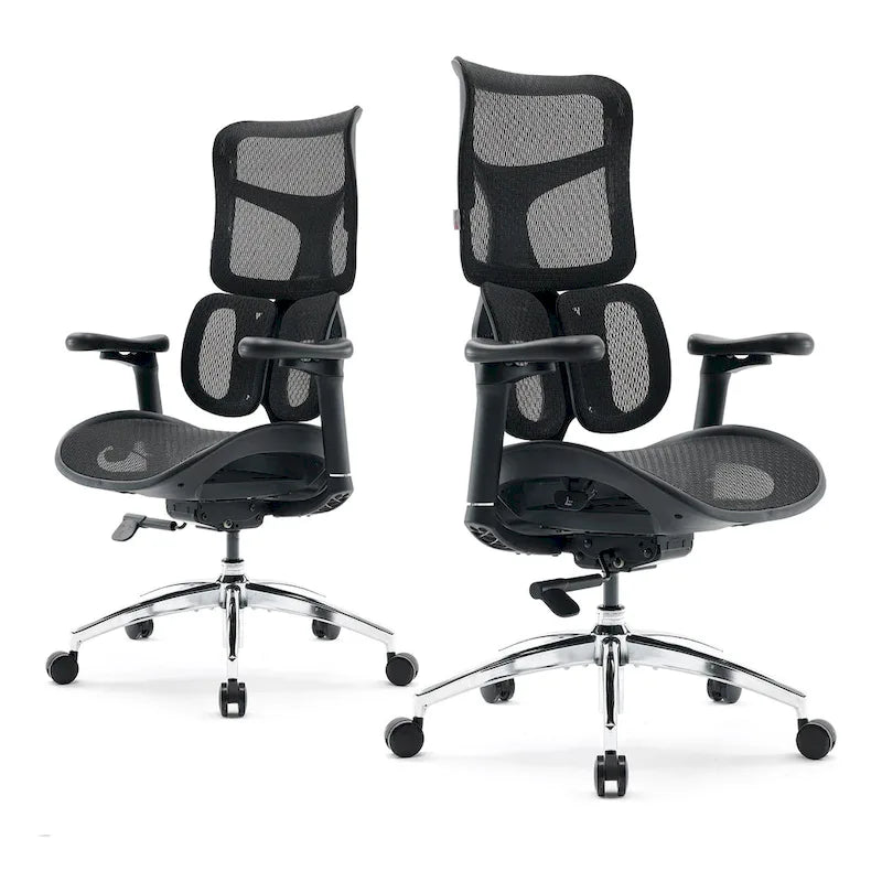Chaise de bureau ergonomique en maille avec assise réglable en profondeur - 74*70*127