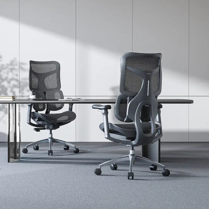 Chaise de bureau ergonomique en maille avec assise réglable en profondeur - 74*70*127