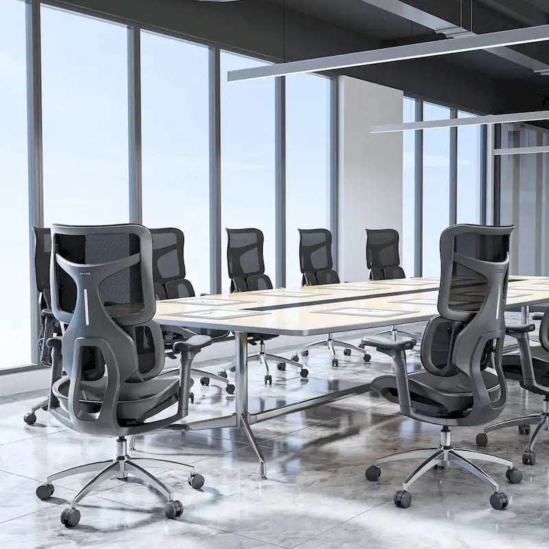 Chaise de bureau ergonomique en maille avec assise réglable en profondeur - 74*70*127