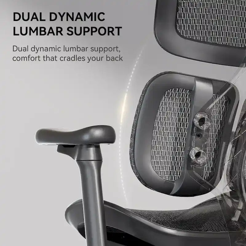 Chaise de bureau ergonomique en maille avec assise réglable en profondeur - 74*70*127