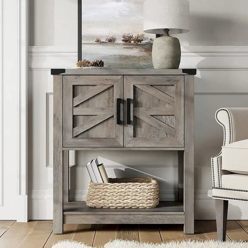 WAMPAT Modern Farmhouse Buffet Cabinet,Wood Sideboard for Living Room