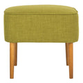 Pouf mi-siècle en mélange lin vert