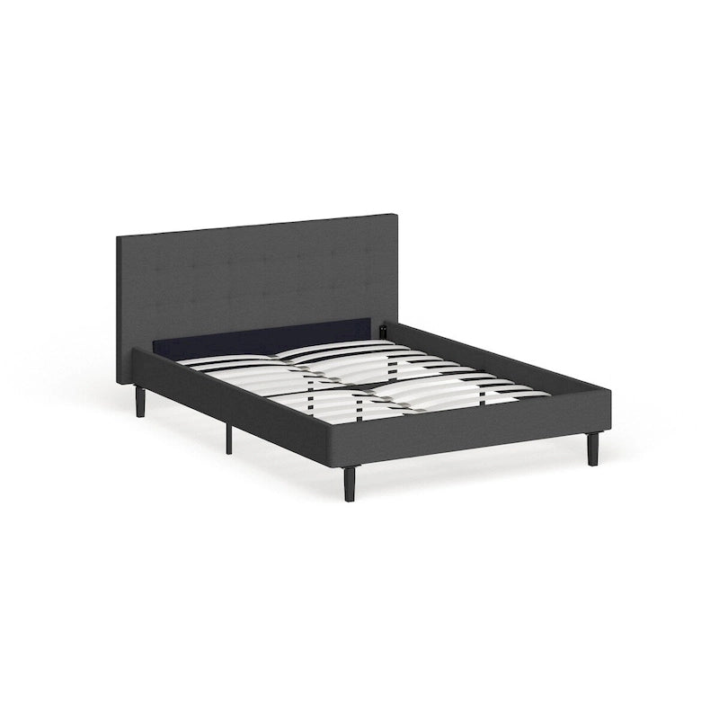 Lit plateforme moderne Queen size rembourré