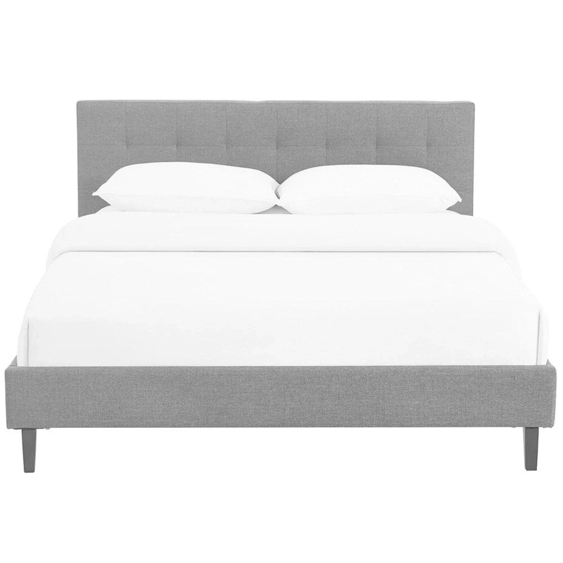Lit plateforme moderne Queen size rembourré