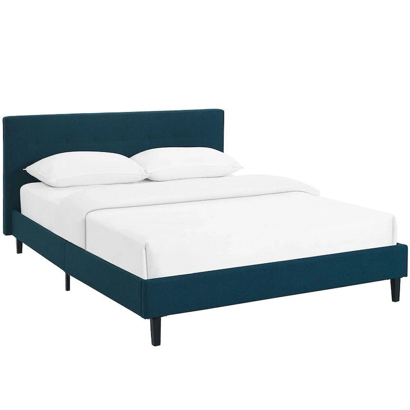Lit plateforme moderne Queen size rembourré