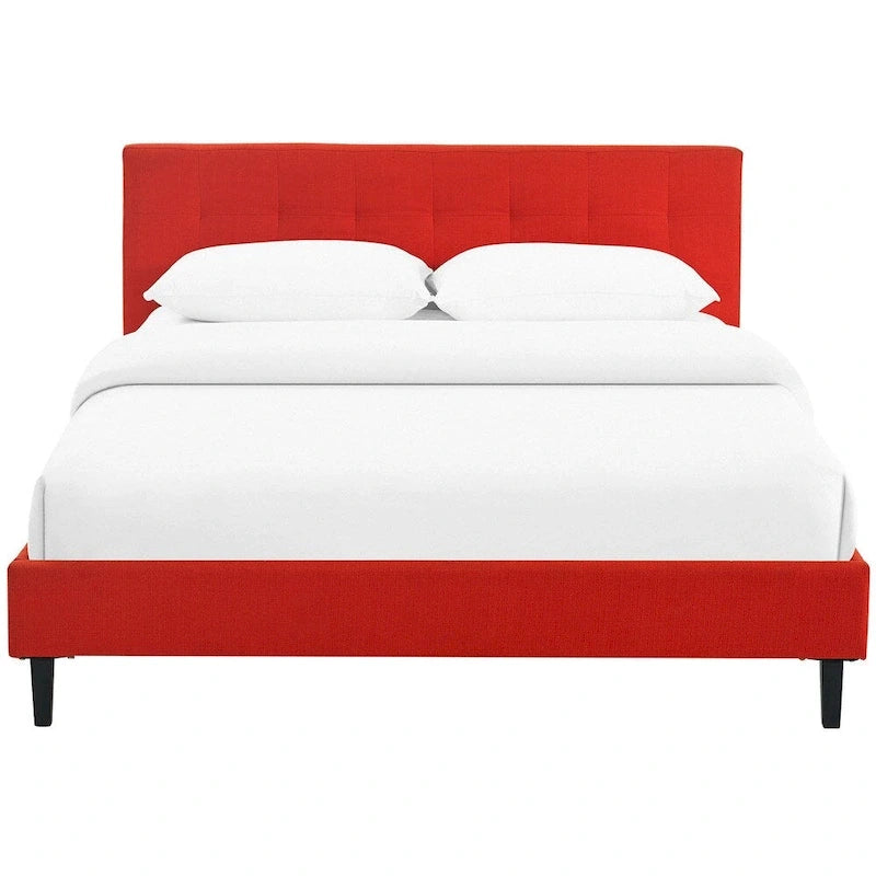 Lit plateforme moderne Queen size rembourré