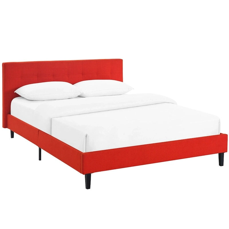 Lit plateforme moderne Queen size rembourré