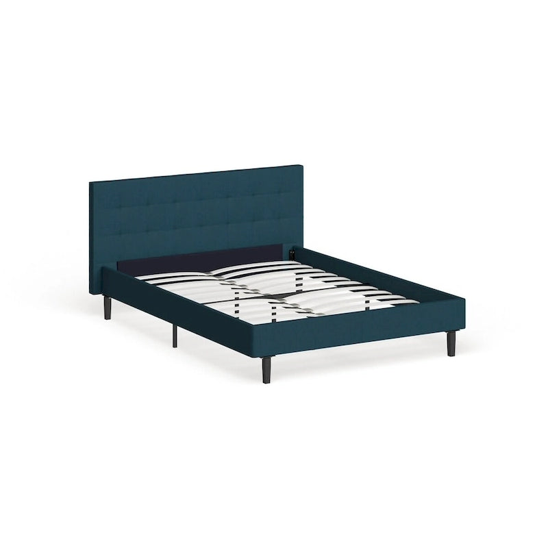 Lit plateforme moderne Queen size rembourré