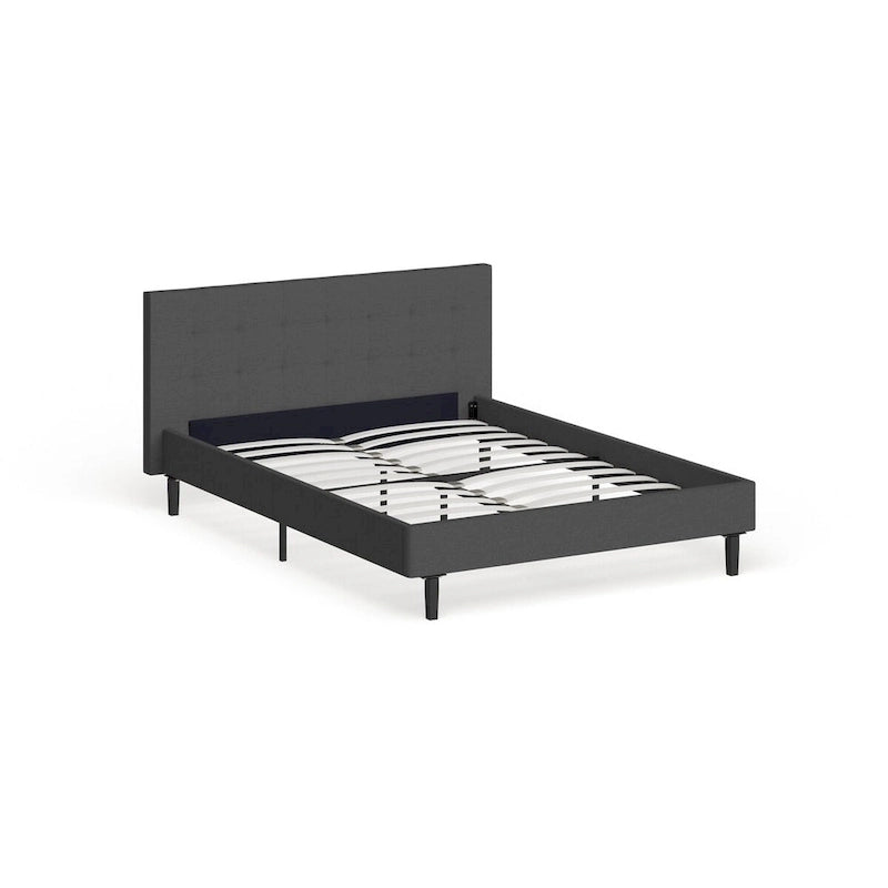 Lit plateforme moderne Queen size rembourré