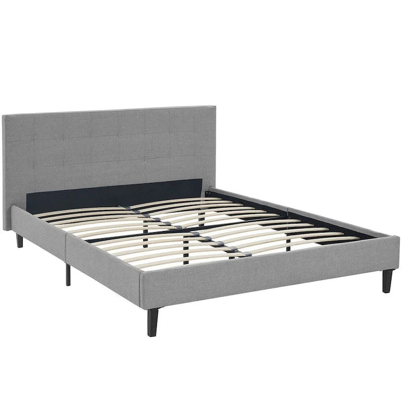 Lit plateforme moderne Queen size rembourré