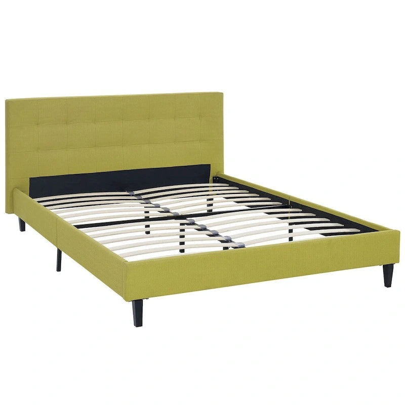 Lit plateforme moderne Queen size rembourré