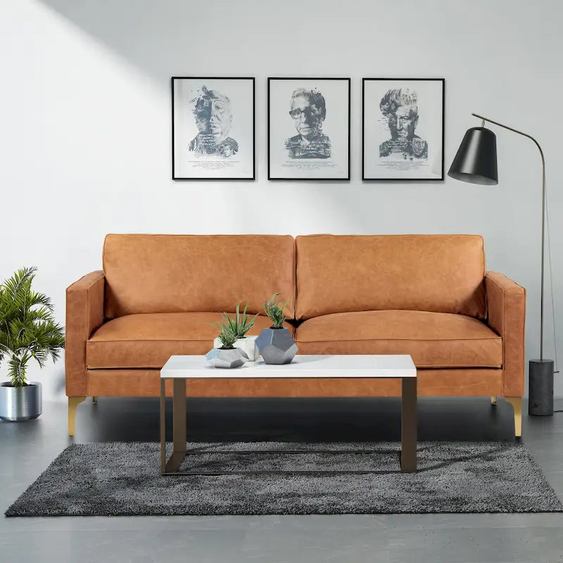 Poly & Bark Mateo 82.5 Sofa - Full Grain Genuine Italian Leather