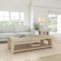Table basse moderne en chêne vieilli avec étagère de rangement